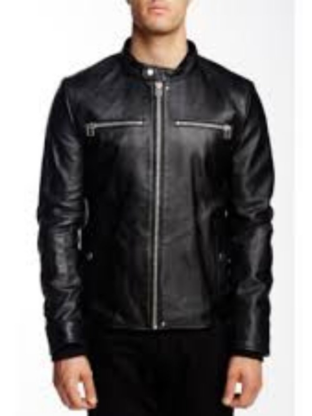 Blank NYC Black Leather Bomber Jacket